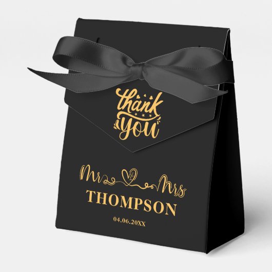 Herr und Frau Elegant Simple | Schwarzes Gold Geschenkschachtel (Vorderseite)