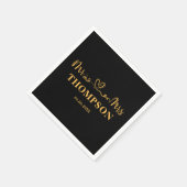 Herr und Frau Elegant Simple | Schwarzes Gold Serviette (Ecke)