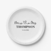 Herr und Frau Elegant Simple | weiß Pappteller (Vorderseite)