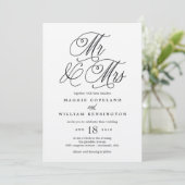 Herr und Frau Elegant Wedding Einladung Kraft (Stehend Vorderseite)