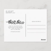 Herr und Frau Elegant Wedding Foto Vielen Dank Postkarte (Rückseite)