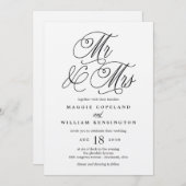 Herr und Frau Elegant Wedding Invitation Kraft Einladung (Vorne/Hinten)