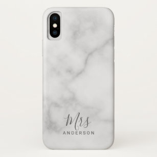 Herr und Frau   Eleganter weißer Marmor Modernes S Case-Mate iPhone Hülle
