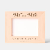 Herr und Frau ernennen Hochzeitstermin fett Retro- Geätzte Rahmen (Vorderseite)