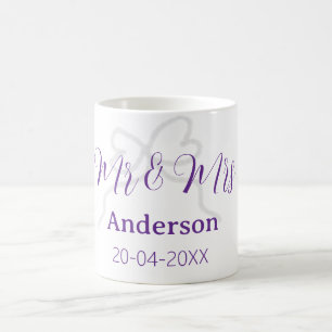 Herr und Frau Familienname Datum Jahr Hochzeitsbog Kaffeetasse