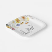 Herr und Frau | Farbenfrohe Wildblume Boho Wedding Pappteller (Gewinkelt)