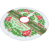 Herr und Frau First WEDDED Christmas Holly Wreath Polyester Weihnachtsbaumdecke (Schrägansicht)