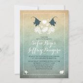 Herr und Frau Fish Beach Einladung zur Hochzeit (Vorderseite)