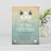 Herr und Frau Fish Beach Einladung zur Hochzeit (Stehend Vorderseite)