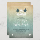 Herr und Frau Fish Beach Einladung zur Hochzeit (Vorne/Hinten)