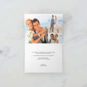 Herr und Frau Flip Flops Blue Daisies Beach Weddin Dankeskarte (Innenseite)