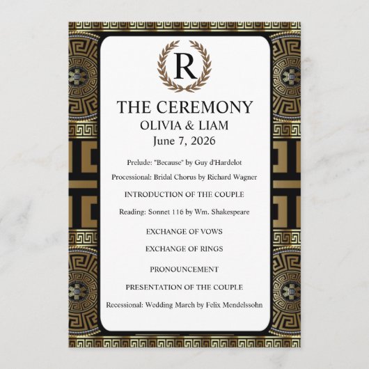 Herr und Frau Formal Classical Grecian Key of Life Programm (Vorderseite)