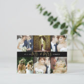 Herr und Frau Foto Collage Wedding Vielen Dank Postkarte (Stehend Vorderseite)