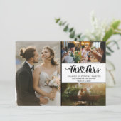 Herr und Frau Foto Wedding Vielen Dank Dankeskarte (Stehend Vorderseite)