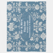 Herr und Frau Frischvermählt Staubblau Französisch Fleecedecke (Vorderseite)