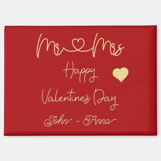 Herr und Frau Frohen Valentinstag Magnet (Vorderseite)