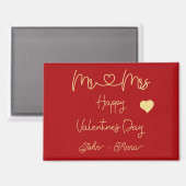 Herr und Frau Frohen Valentinstag Magnet (Vorderseite/Rückseite)