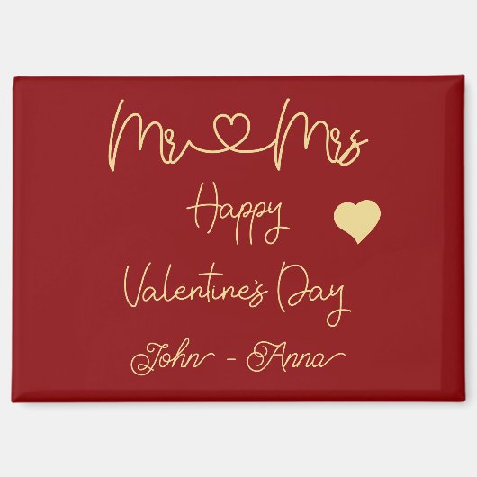 Herr und Frau Frohen Valentinstag Magnet (Vorderseite)