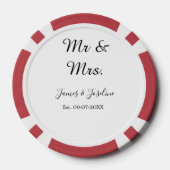 Herr und Frau fügen den Namen est hinzu. Ehepaar Pokerchips (Rückseite)