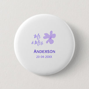 Herr und Frau fügen Familienname Datum Jahr Hochze Button