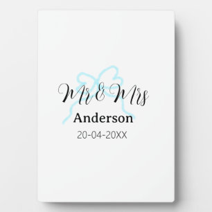 Herr und Frau fügen Familienname Datum Jahr Hochze Fotoplatte