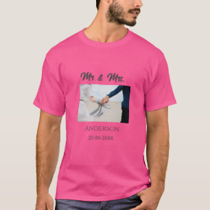 Herr und Frau fügen Familienname Datum Jahr Hochze T-Shirt