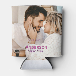 Herr und Frau fügen Familienname Foto Datum Hochze Dosenkühler