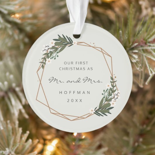 Herr und Frau Geometric Foto - Unsere ersten Weihn Ornament (Baum)