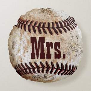 Herr und Frau Geschenke, Baseball-Hochzeitsgeschen Rundes Kissen