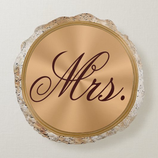 Herr und Frau Gifts, Baseball Wedding Gifts Pillow Rundes Kissen (Rückseite)