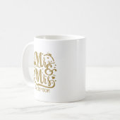 Herr und Frau Gold Lettering ein Geschenk Kaffeetasse (Vorderseite Links)