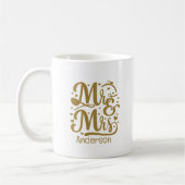 Herr und Frau Gold Lettering ein Geschenk Kaffeetasse (Links)
