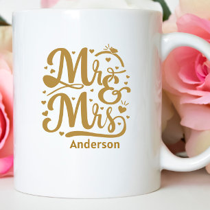 Herr und Frau Gold Lettering ein Geschenk Kaffeetasse