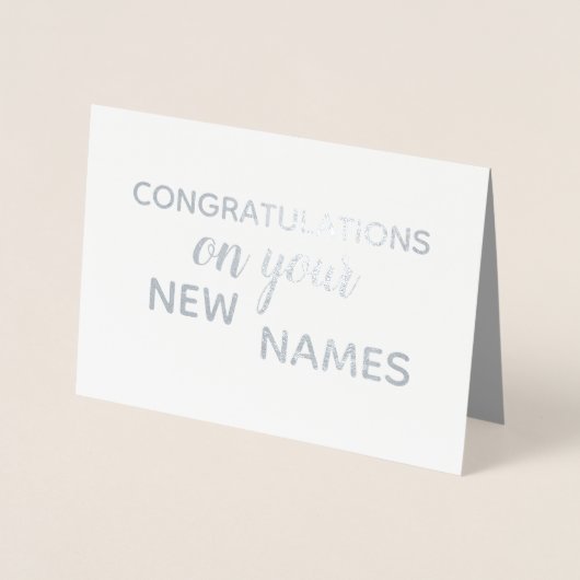 Herr und Frau Gratulation Elegant Brushstroke Folienkarte (Vorderseite)