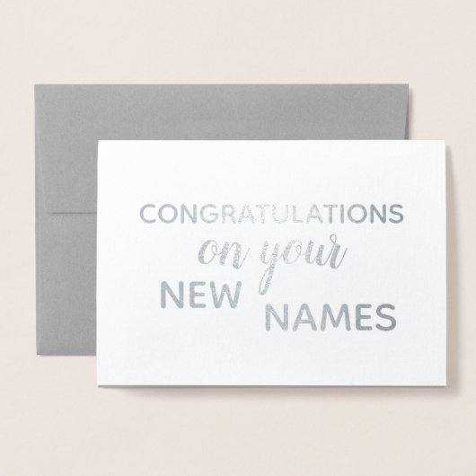 Herr und Frau Gratulation Elegant Brushstroke Folienkarte (Vorderseite mit Umschlag)