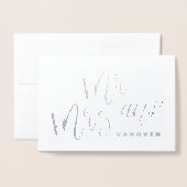 HERR UND FRAU GRATULATIONS CARD FOLIENKARTE (Vorderseite mit Umschlag)