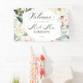 Herr und Frau | Grüne Blumenrahmen Hochzeit Willko Banner (Insitu)