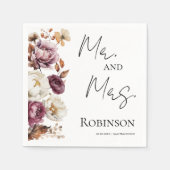 Herr und Frau | Herbsthochzeit in Burgund Serviette (Vorderseite)