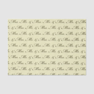 Herr und Frau Hochzeit elegante Braut und Bräutiga Seidenpapier