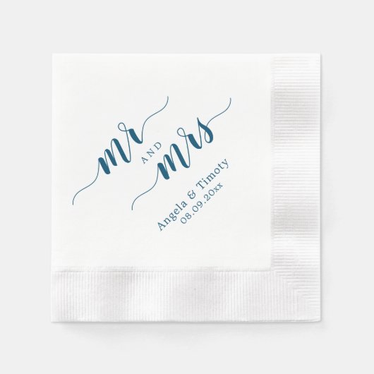 Herr und Frau Hochzeit Serviette (Vorderseite)