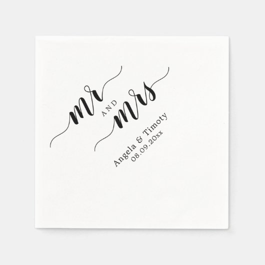 Herr und Frau Hochzeit Serviette (Vorderseite)