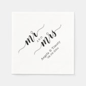 Herr und Frau Hochzeit Serviette (Vorderseite)