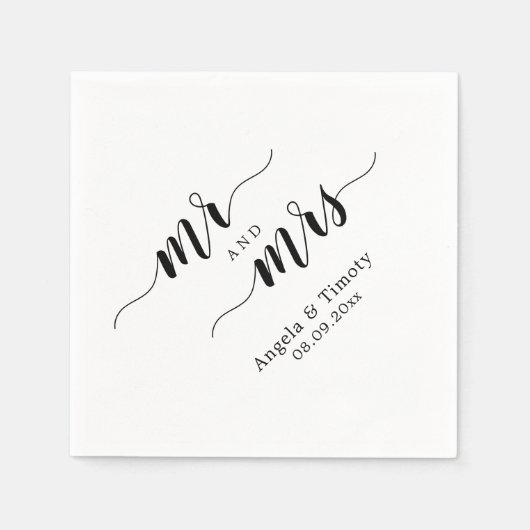 Herr und Frau Hochzeit Serviette (Vorderseite)