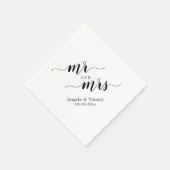 Herr und Frau Hochzeit Serviette (Ecke)
