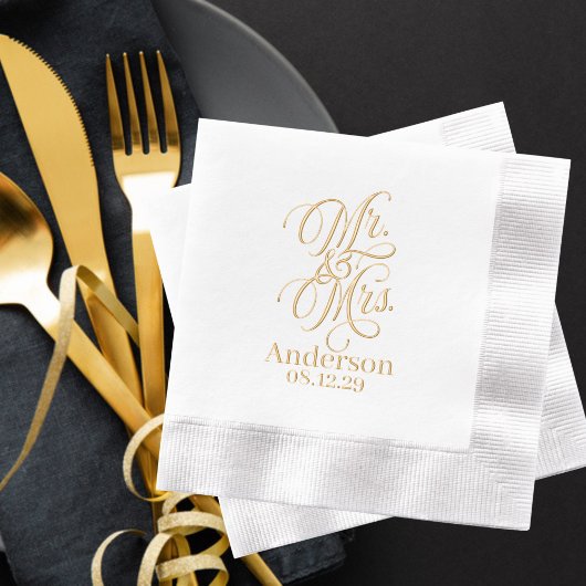 Herr und Frau Hochzeit Servietten Mit Folie