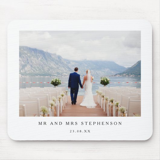 Herr und Frau Hochzeitsfoto  Mousepad (Vorne)