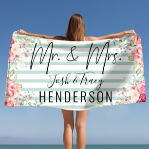 Herr und Frau, Hochzeitsgeschenk für Paare, Jubilä Strandtuch