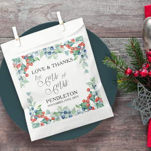 Herr und Frau Kalligrafie Winterhochzeit Geschenktütchen