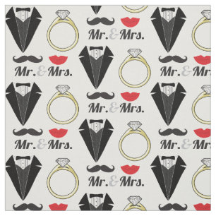 Herr und Frau Lips Mustache Ring Tuxedo Wedding Stoff