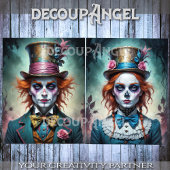 Herr und Frau Mad Hatters Decoupage Seidenpapier